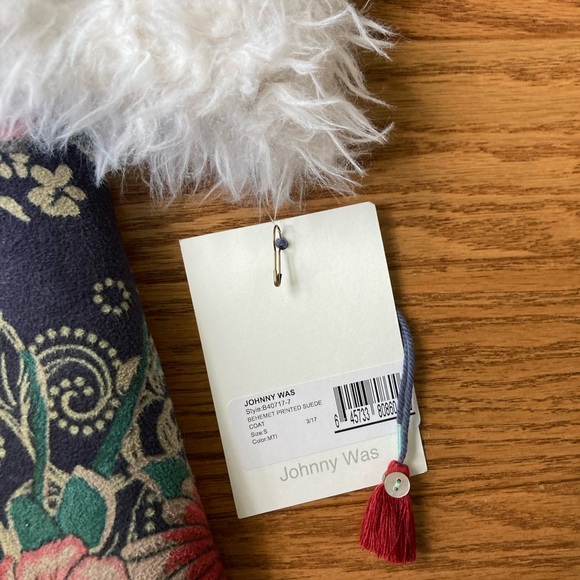 NWT Johnny Was Biya Printed Suede Floral Coat-Size Small - Picture 3 of 10